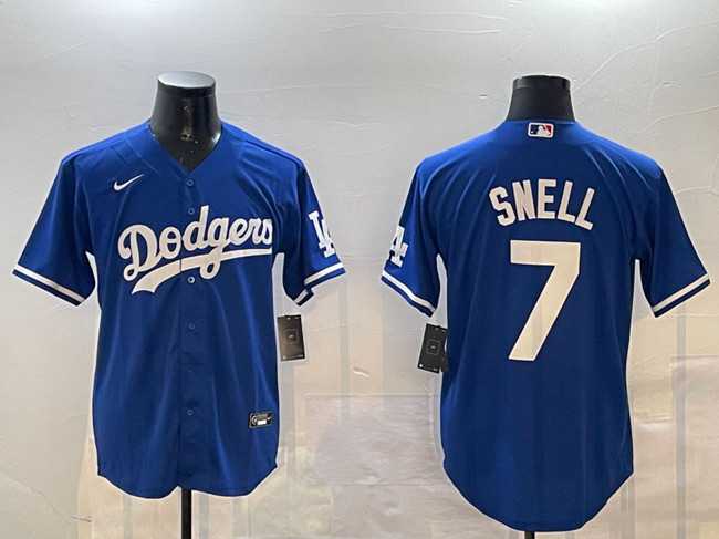 Men%27s Los Angeles Dodgers #7 Blake Snell Royal Cool Base Stitched Jersey->los angeles dodgers->MLB Jersey